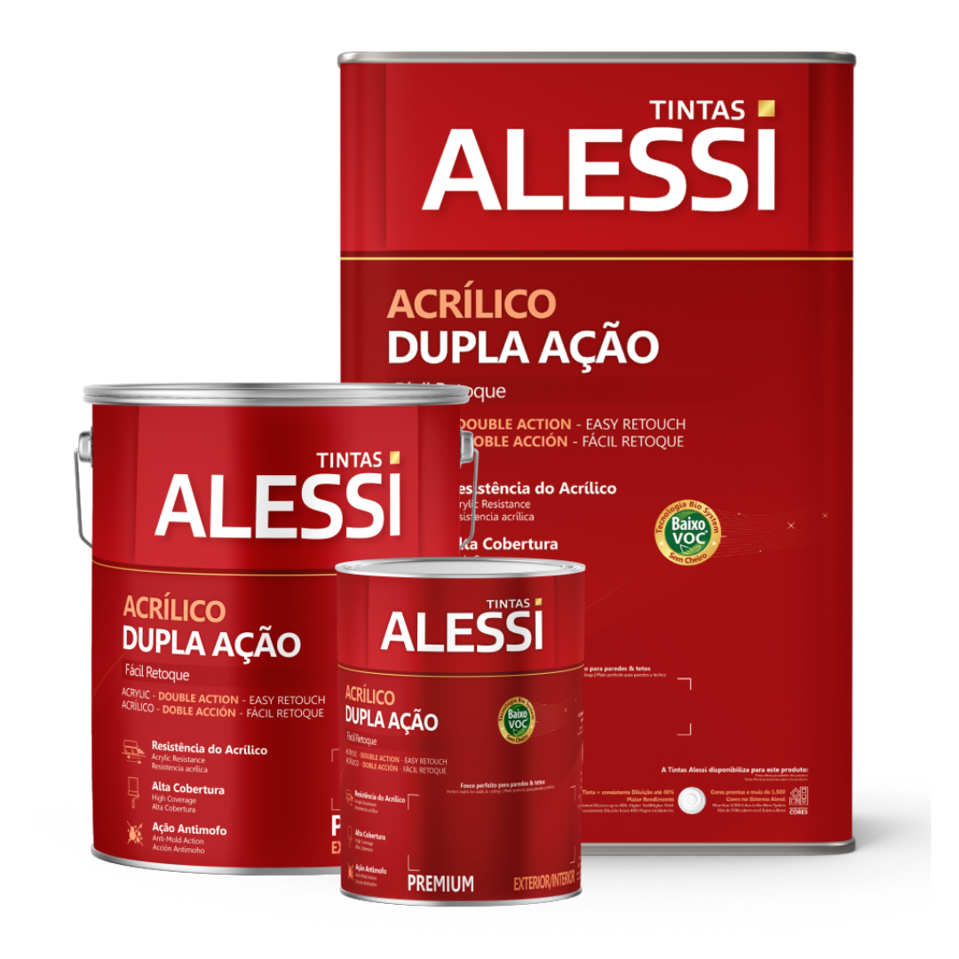 Tinta acrílica dupla ação premium aveludado Alessi