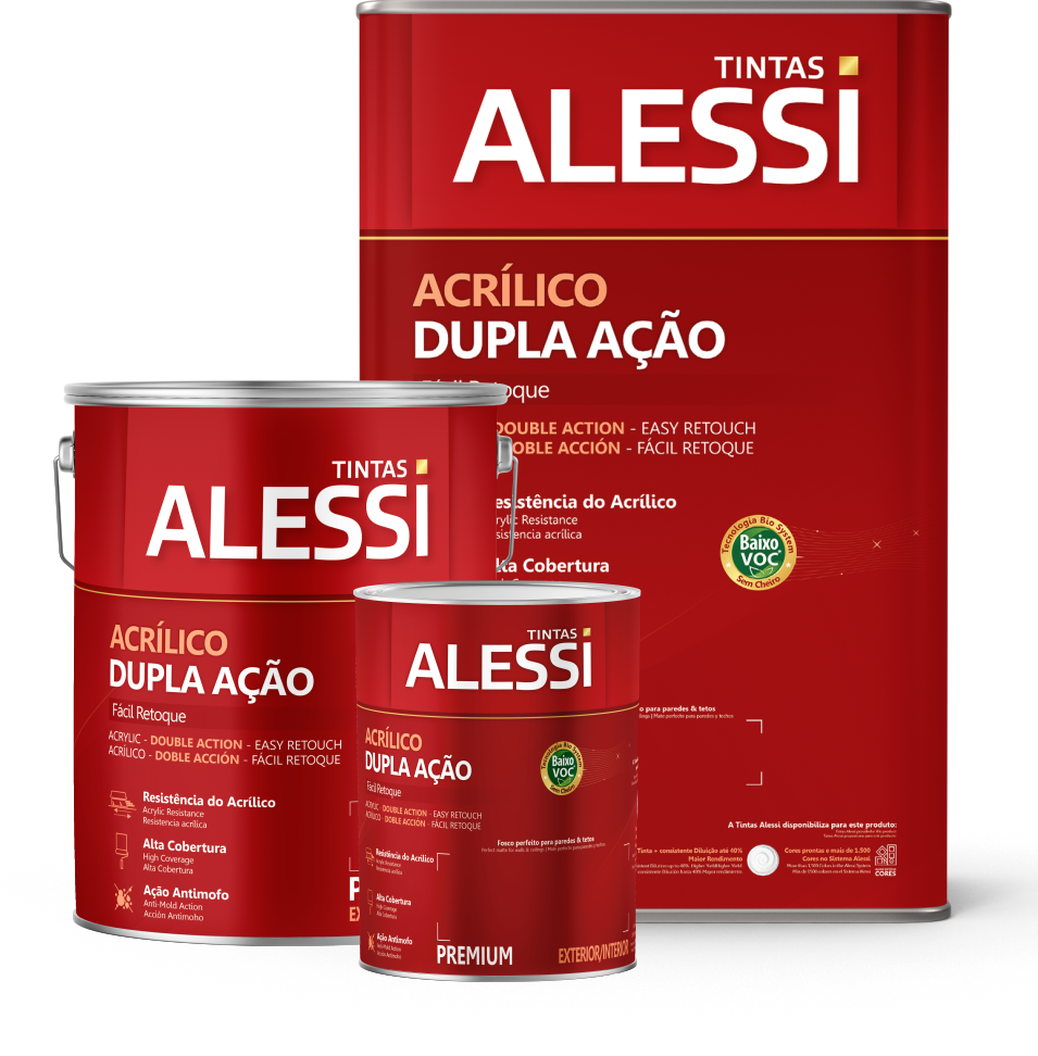 Tinta acrílica dupla ação premium aveludado Alessi