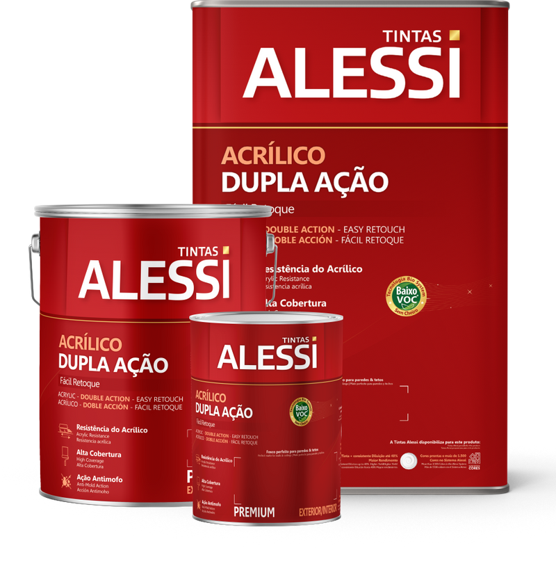 Tinta acrílica dupla ação premium aveludado Alessi